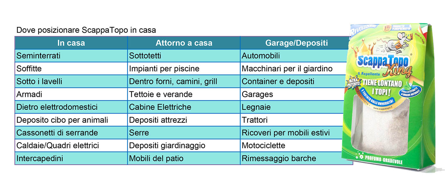 Dove posizionare Scappatopo in casa